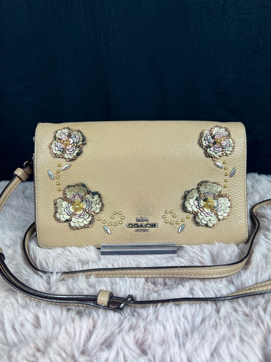 Coach Handbags - COACH Hayden Foldover Crossbody Clutch - 3D Sequin Tea Rose Beechwood